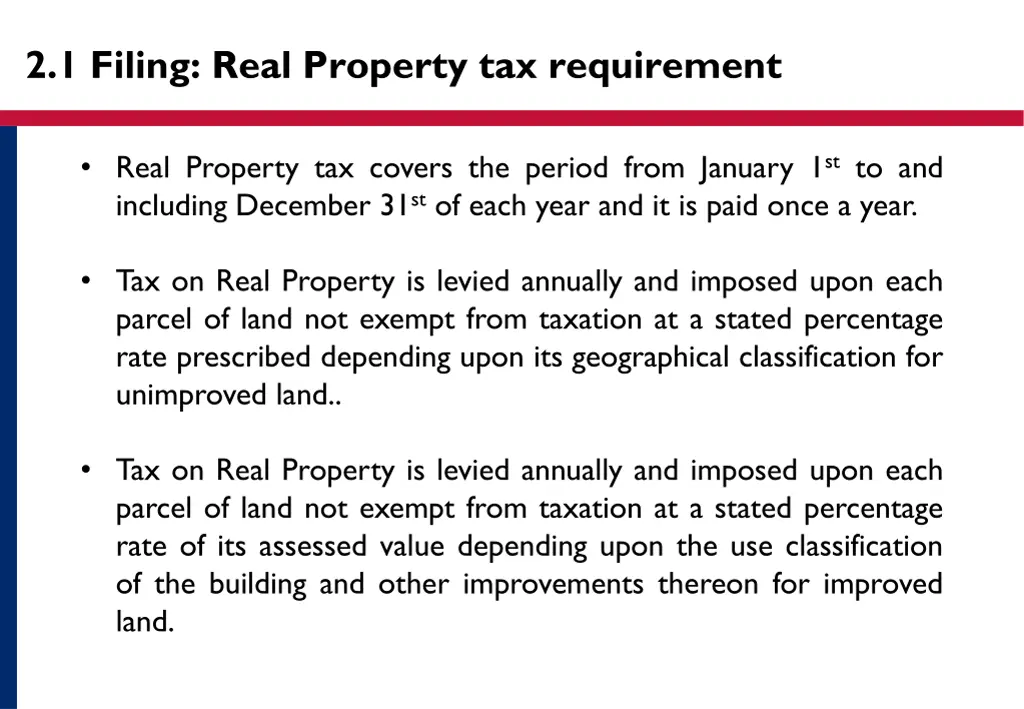 2 1 filing real property tax requirement