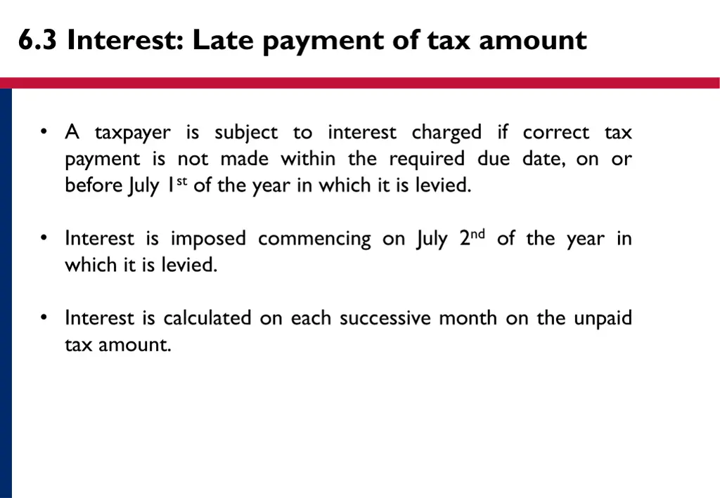 6 3 interest late payment of tax amount