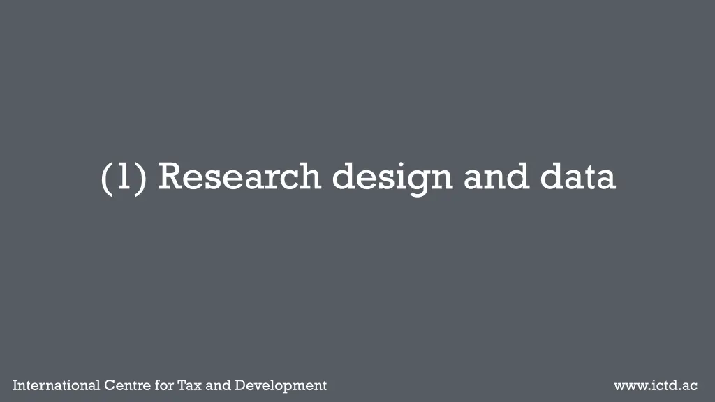 1 research design and data