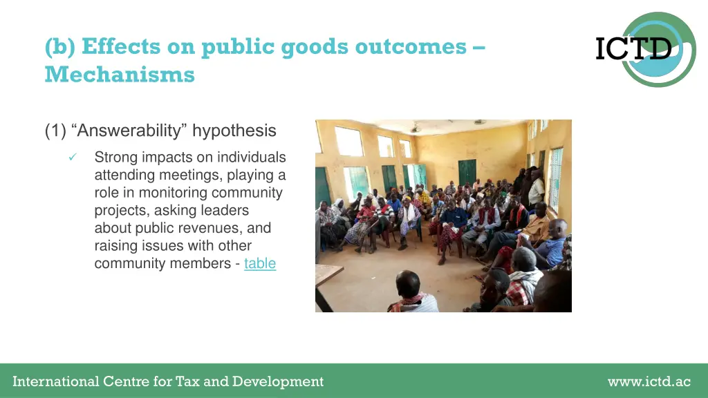 b effects on public goods outcomes mechanisms