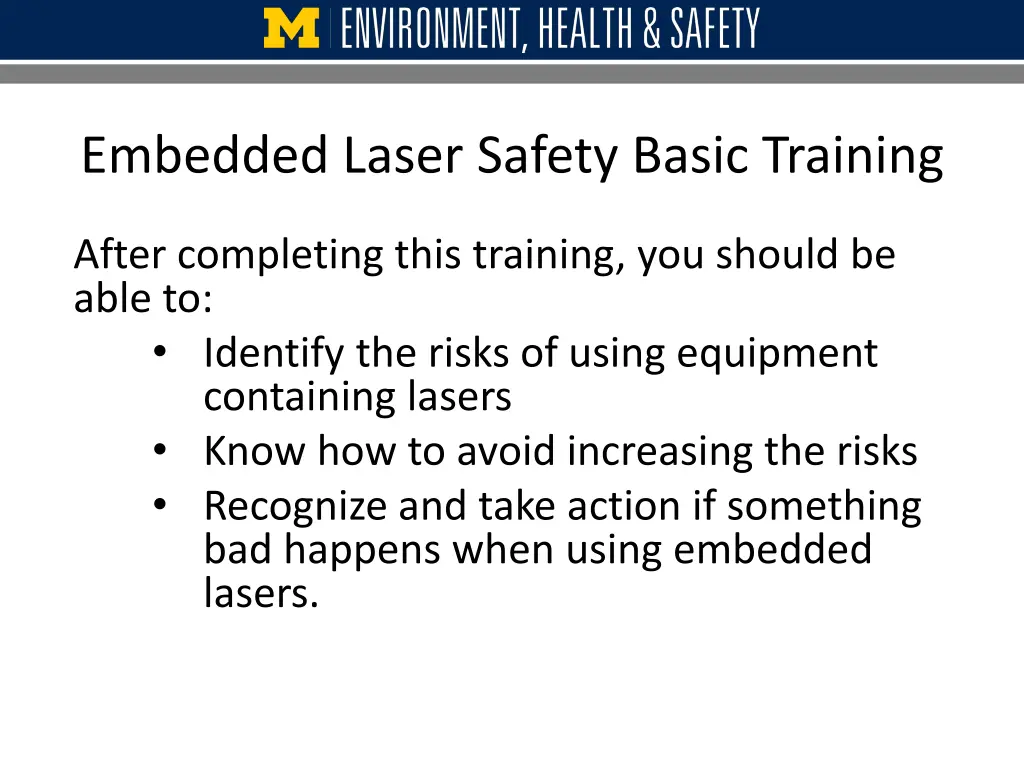 embedded laser safety basic training