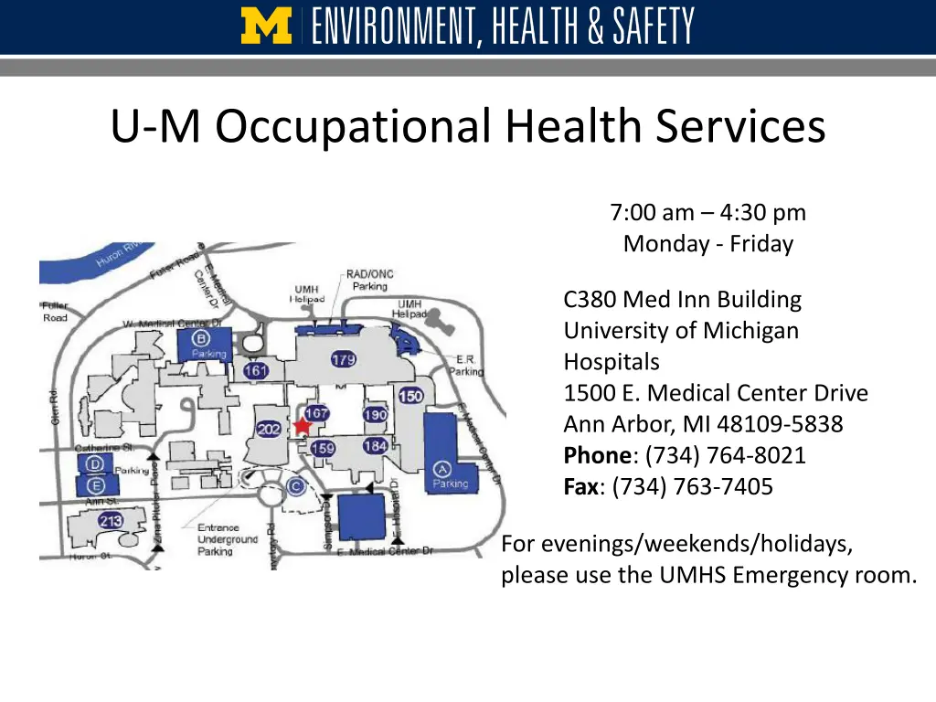 u m occupational health services