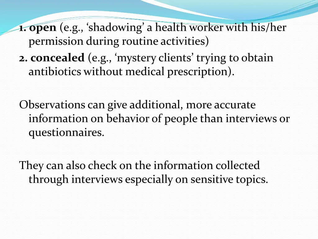 1 open e g shadowing a health worker with