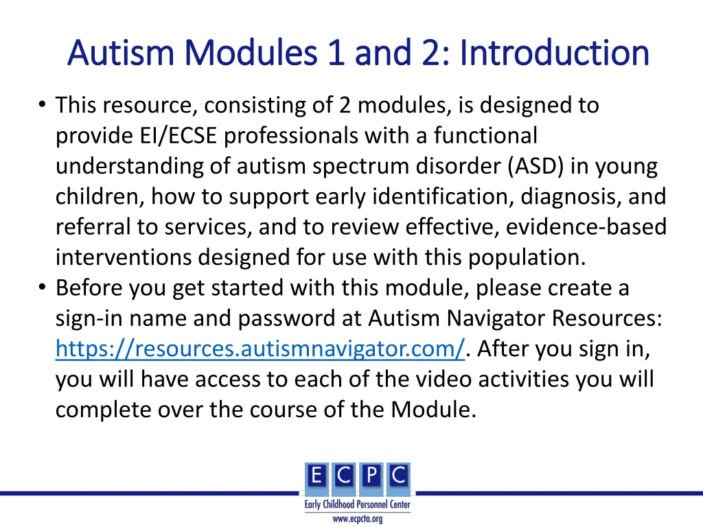 autism modules 1 and 2 introduction autism