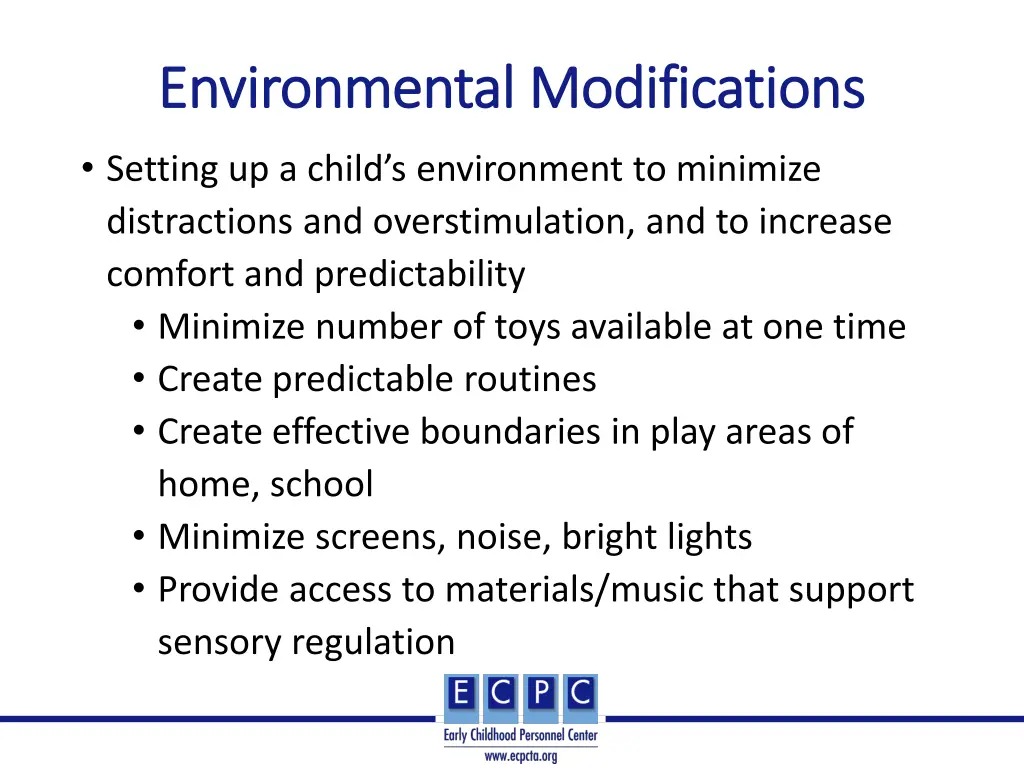 environmental modifications environmental