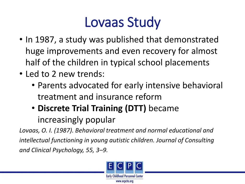 lovaas study lovaas study