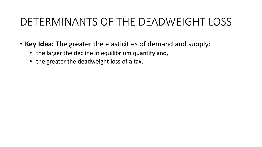 determinants of the deadweight loss 1