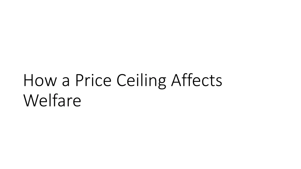 how a price ceiling affects welfare