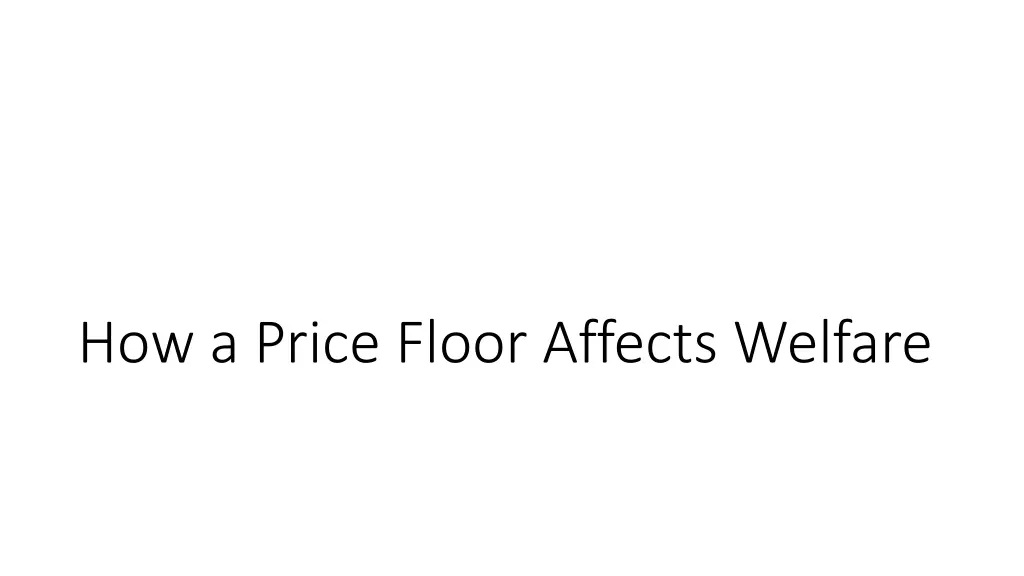 how a price floor affects welfare