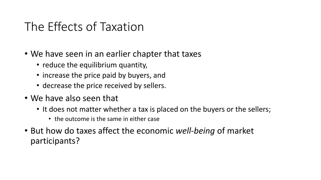 the effects of taxation