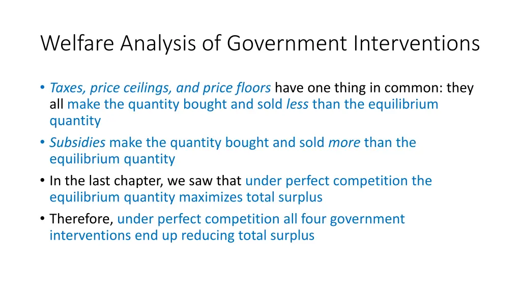 welfare analysis of government interventions 2