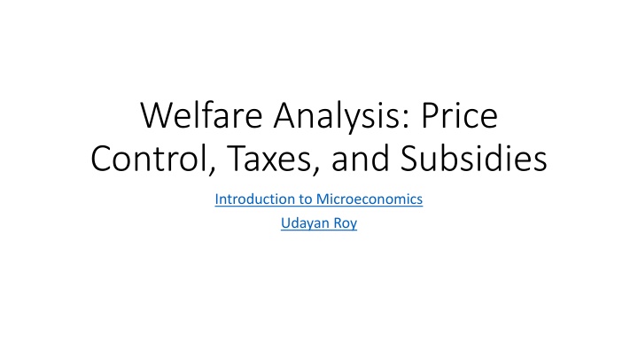 welfare analysis price control taxes and subsidies