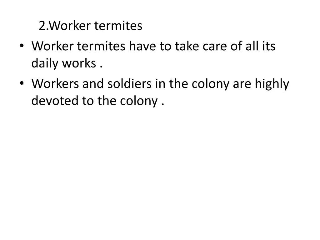 2 worker termites worker termites have to take