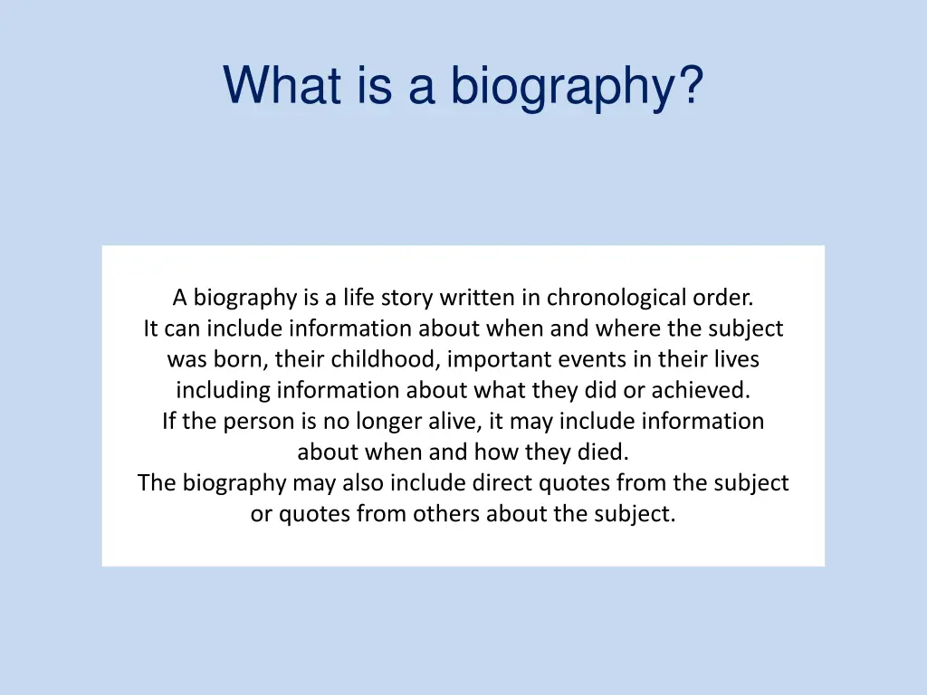 what is a biography 1