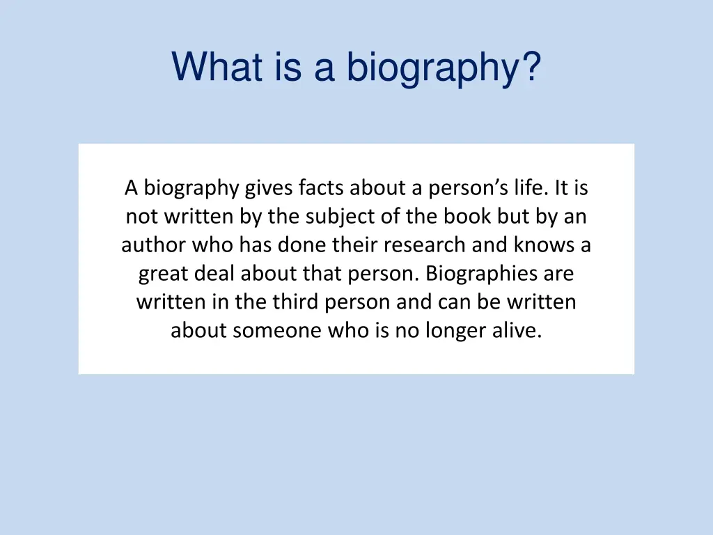 what is a biography