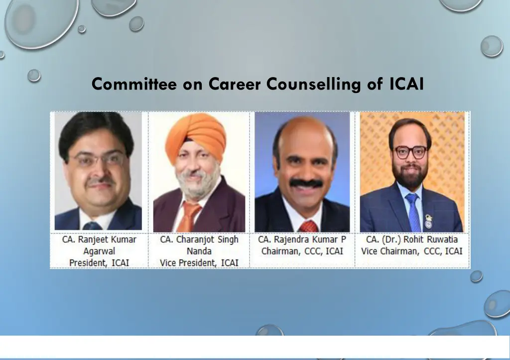 committee on career counselling of icai