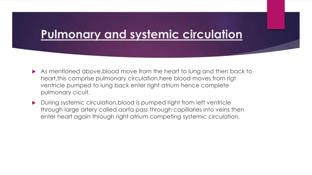 pulmonary and systemic circulation