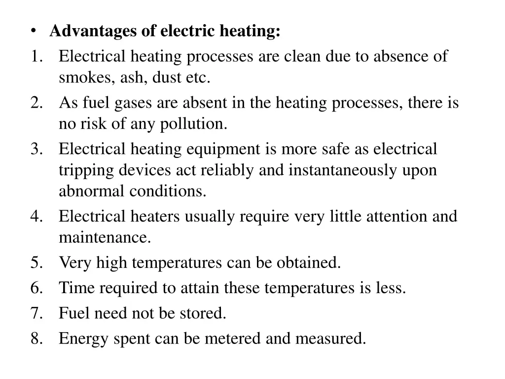 advantages of electric heating 1 electrical