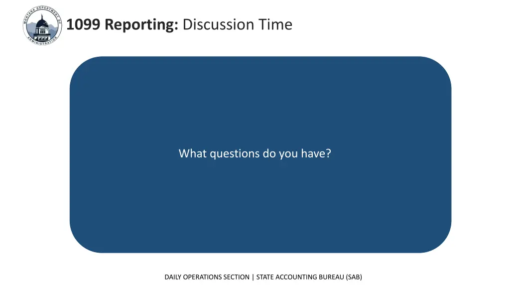 1099 reporting discussion time