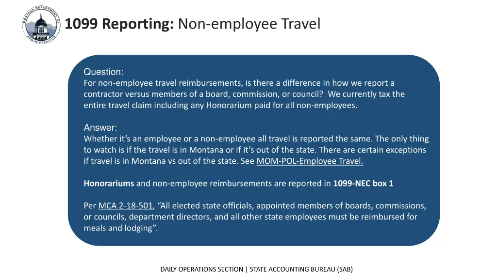 1099 reporting non employee travel