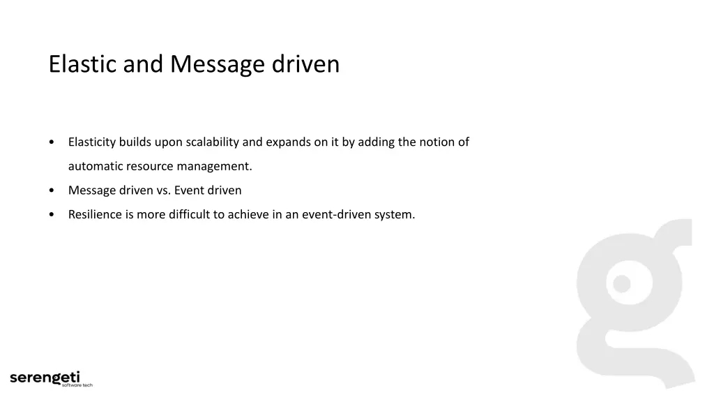 elastic and message driven