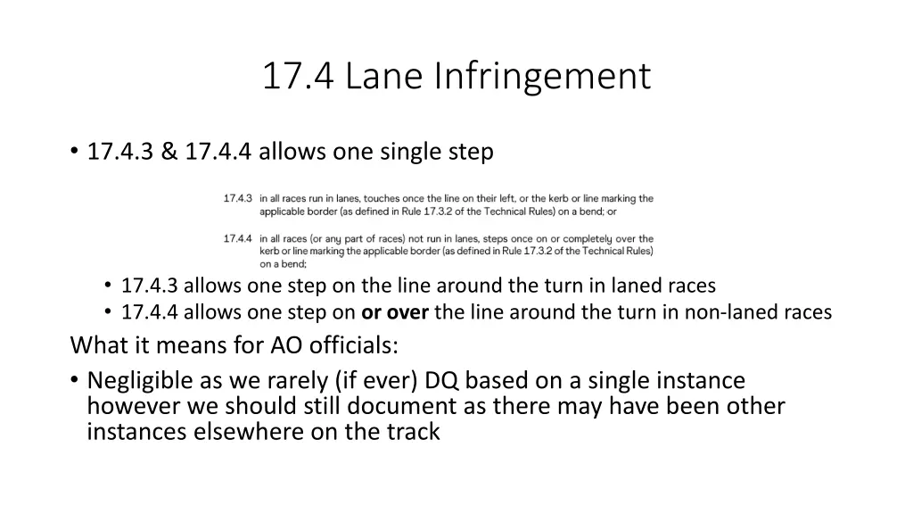 17 4 lane infringement