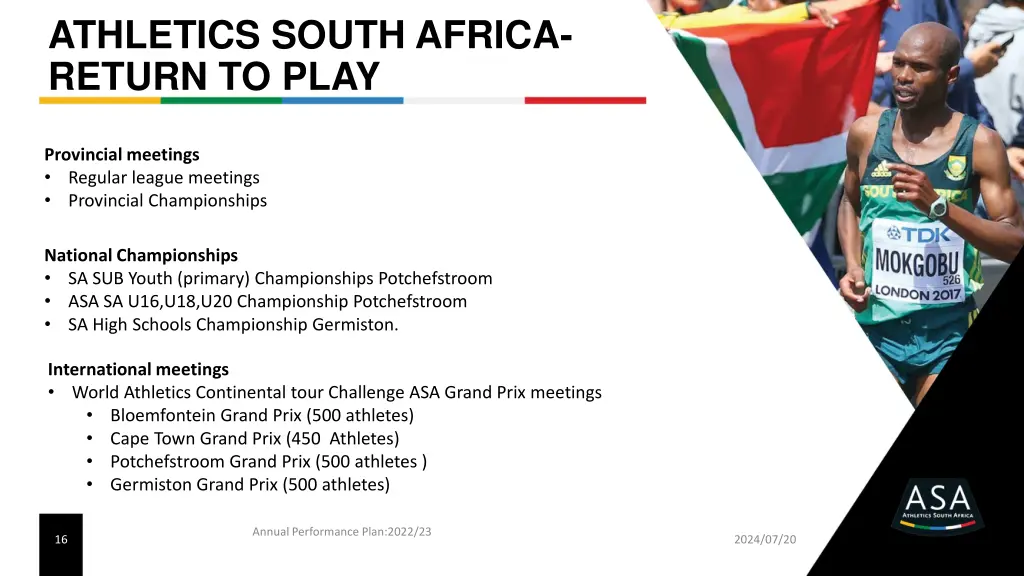 athletics south africa return to play