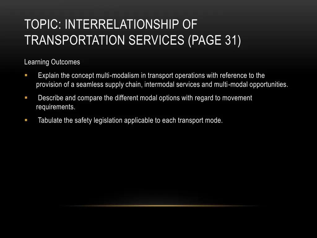 topic interrelationship of transportation