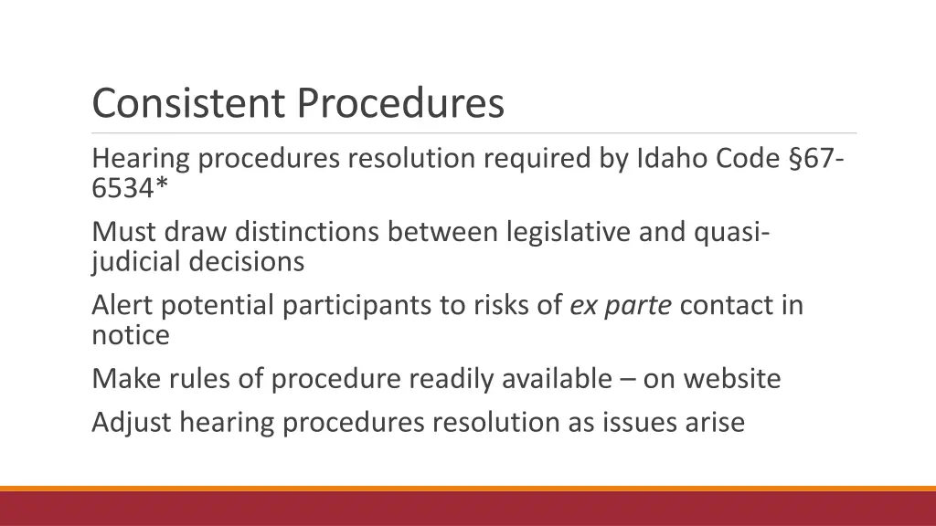 consistent procedures hearing procedures