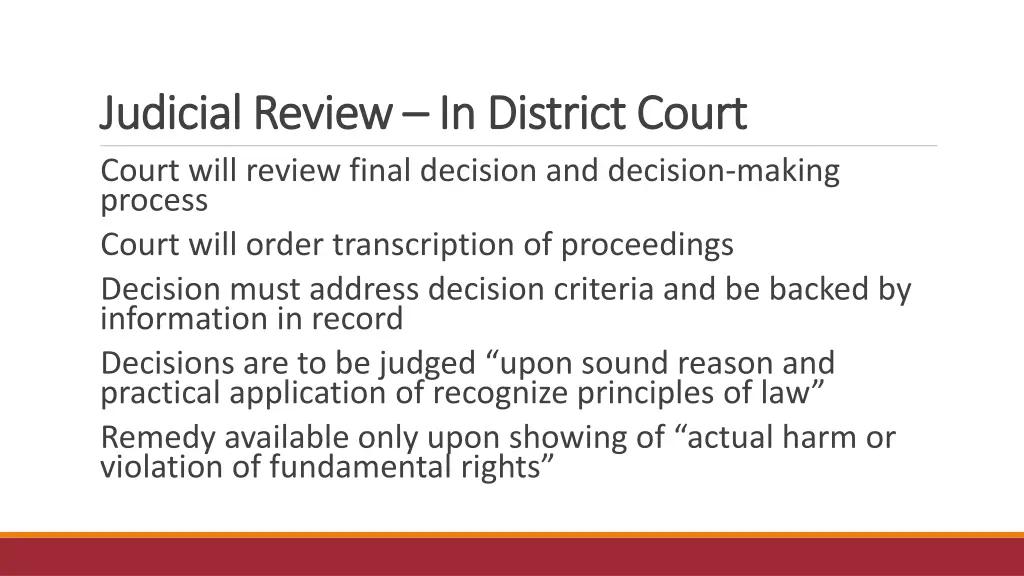 judicial review judicial review in district court