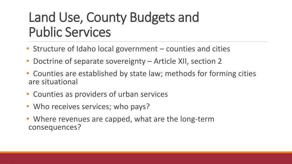 land use county budgets and land use county