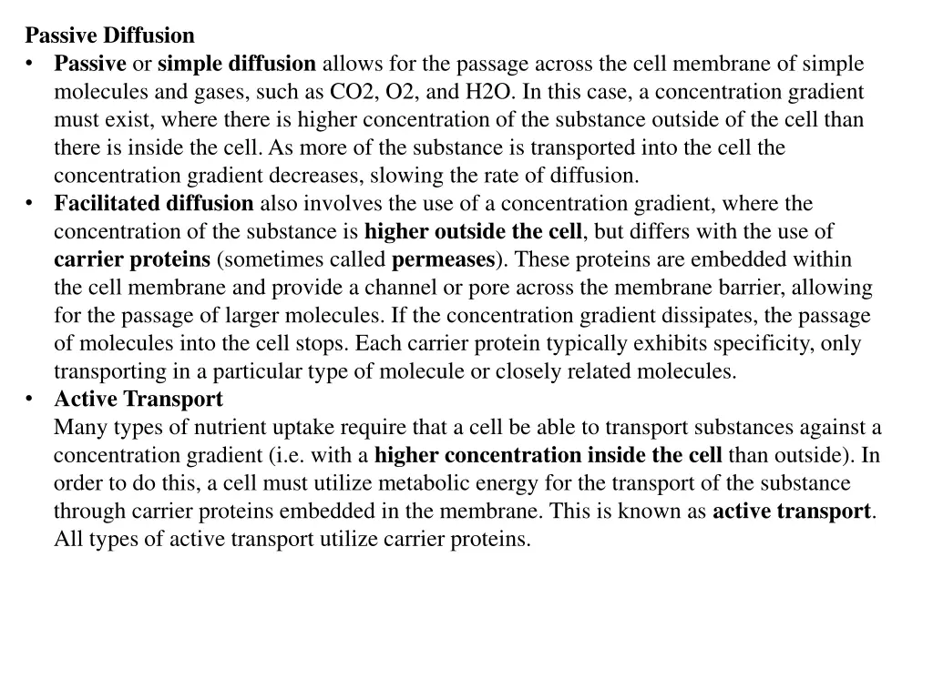 passive diffusion passive or simple diffusion