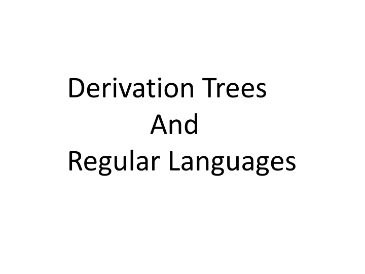 derivation trees and regular languages