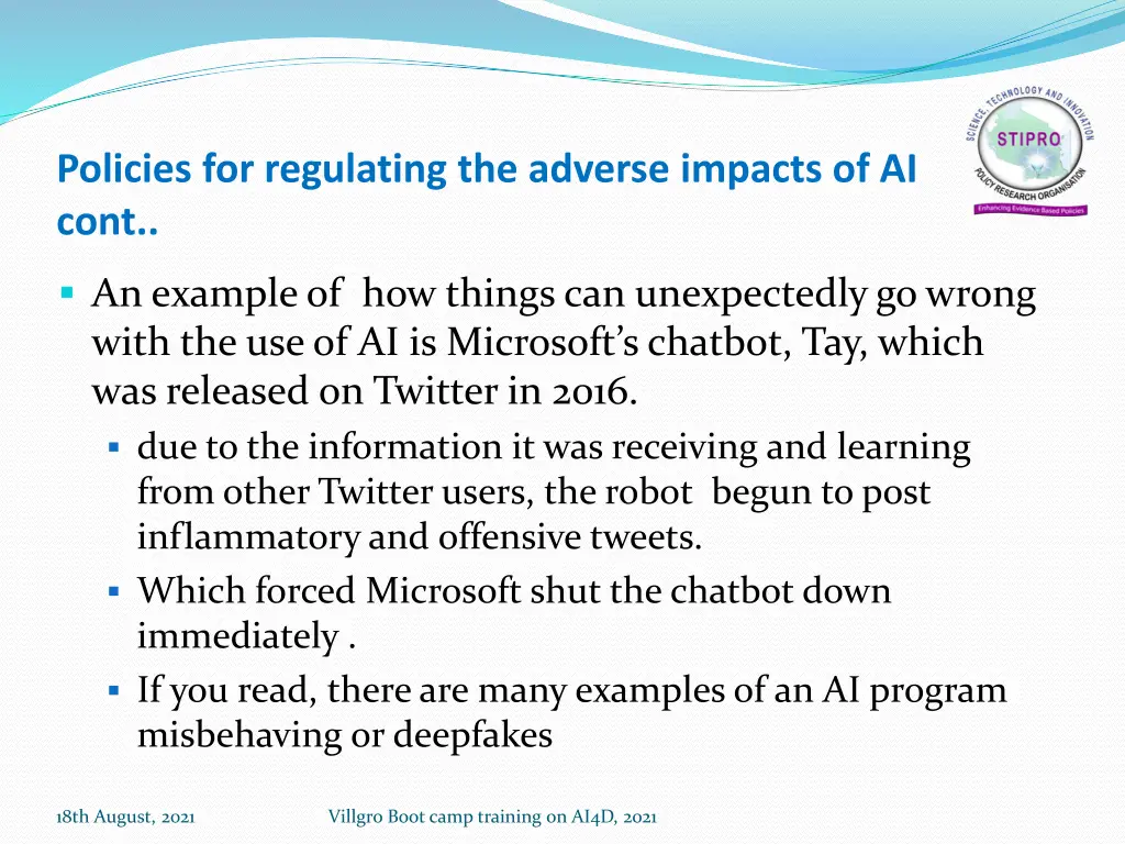 policies for regulating the adverse impacts