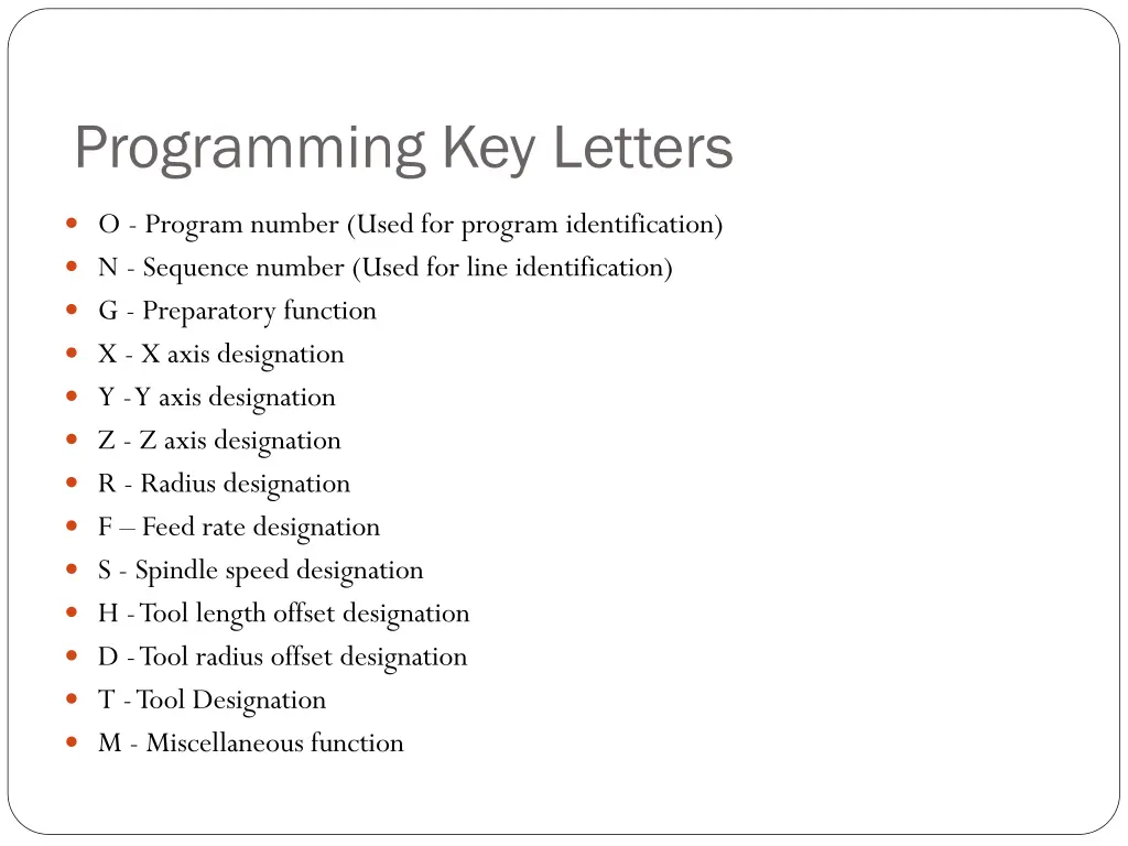 programming key letters