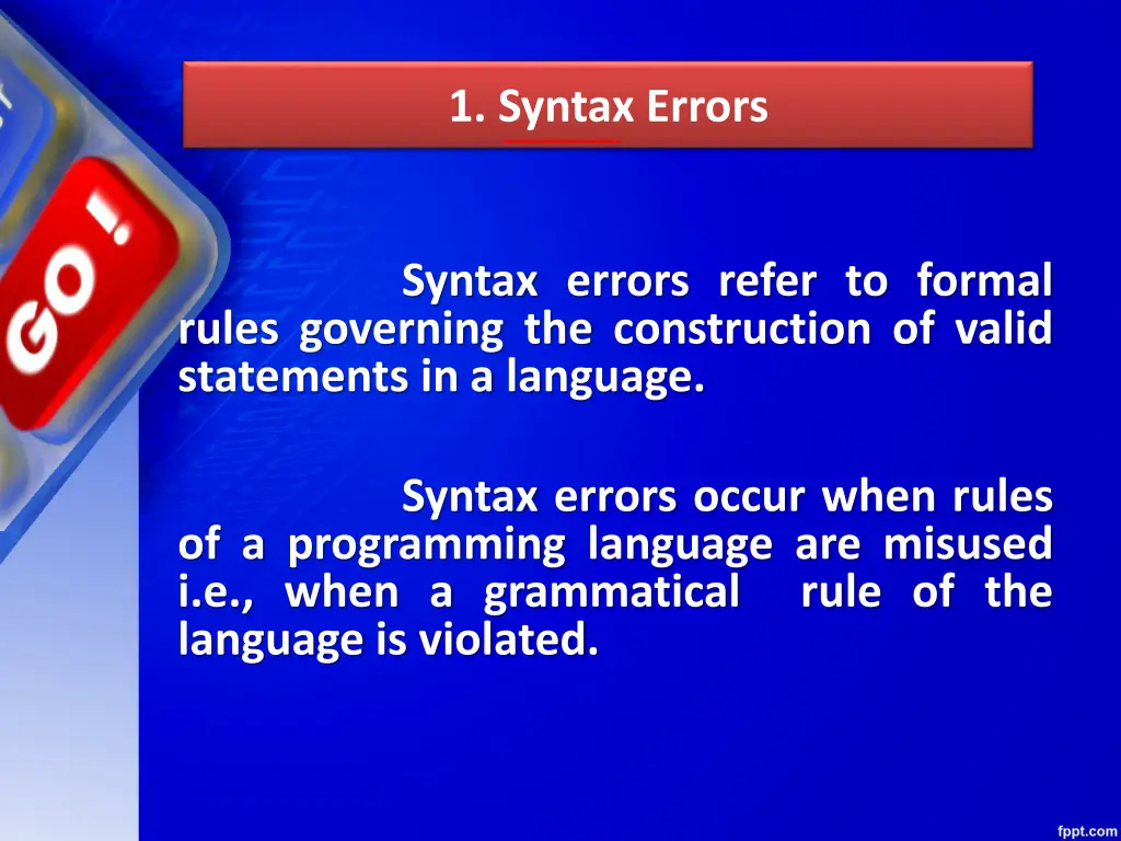 1 syntax errors