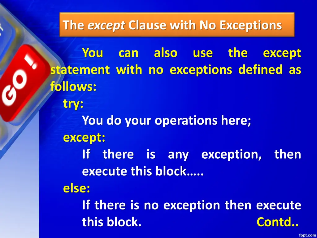 the except clause with no exceptions 1