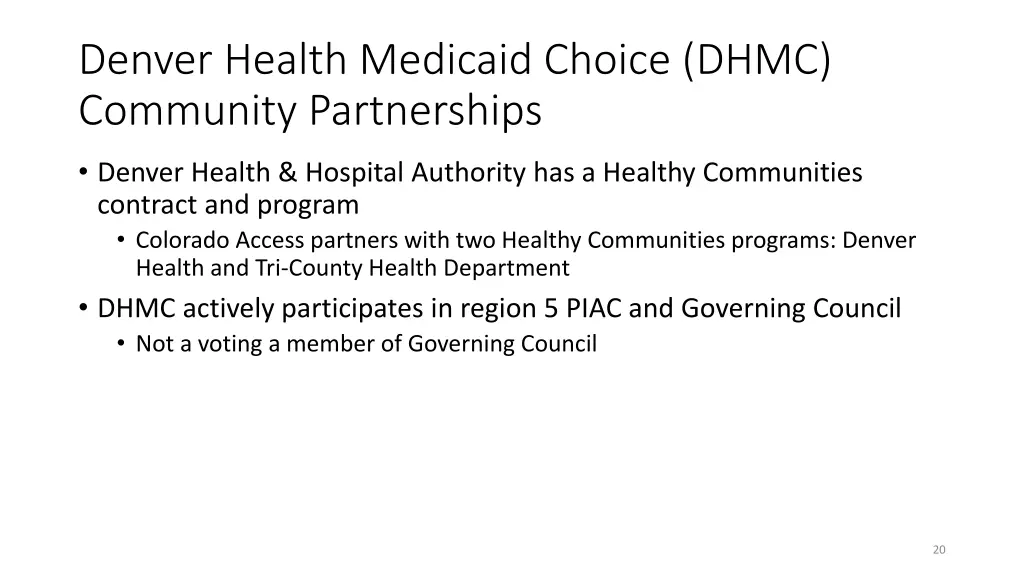 denver health medicaid choice dhmc community