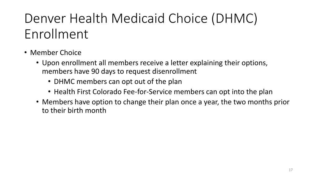 denver health medicaid choice dhmc enrollment 2