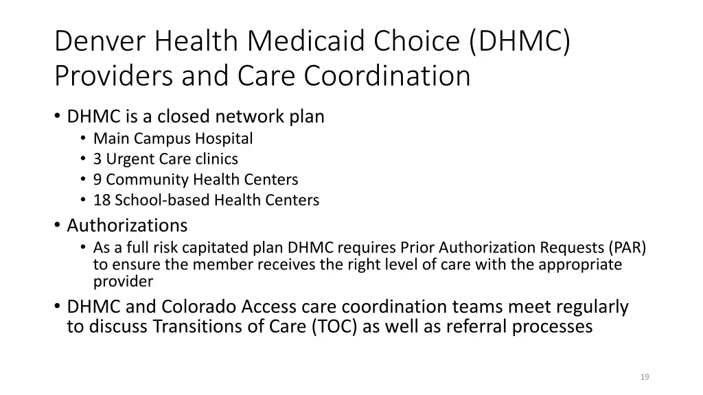 denver health medicaid choice dhmc providers