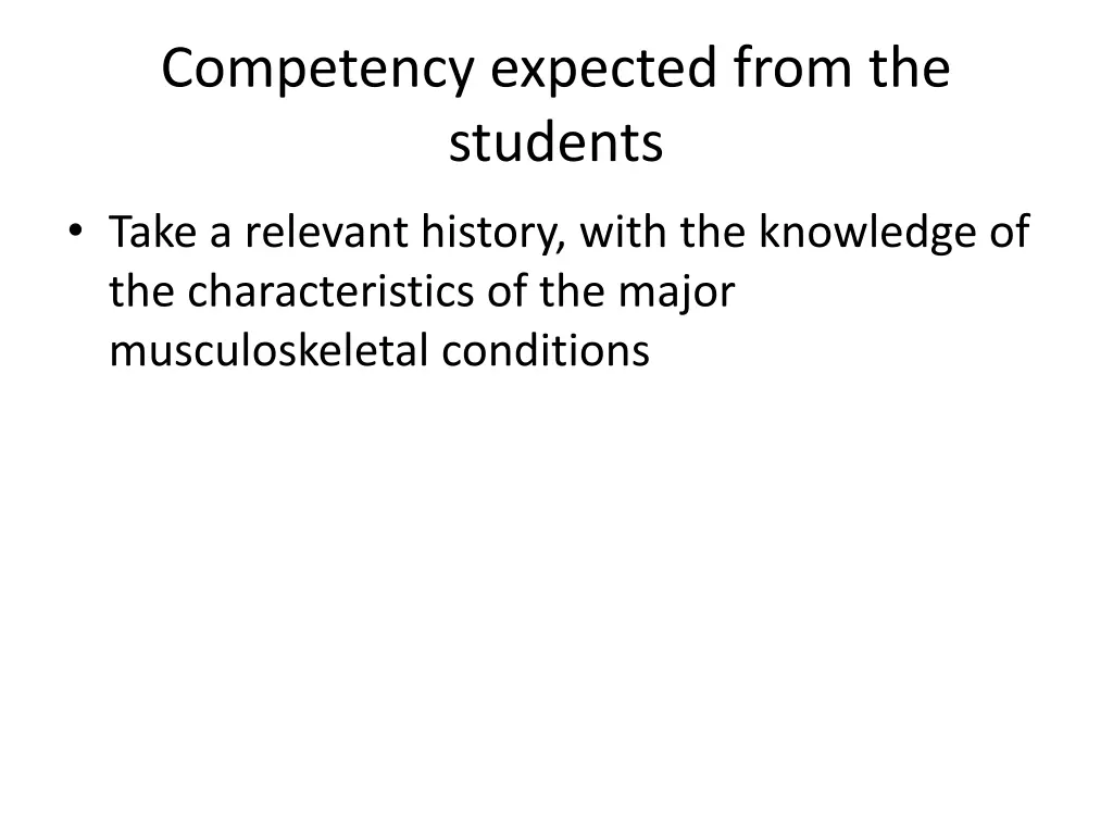 competency expected from the students