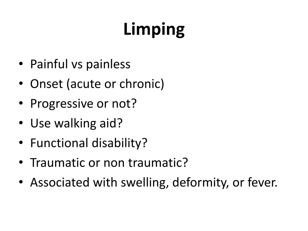 limping