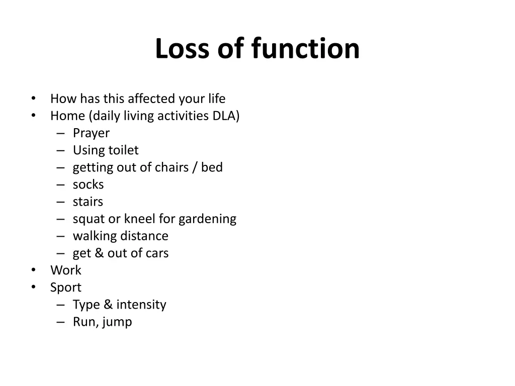 loss of function