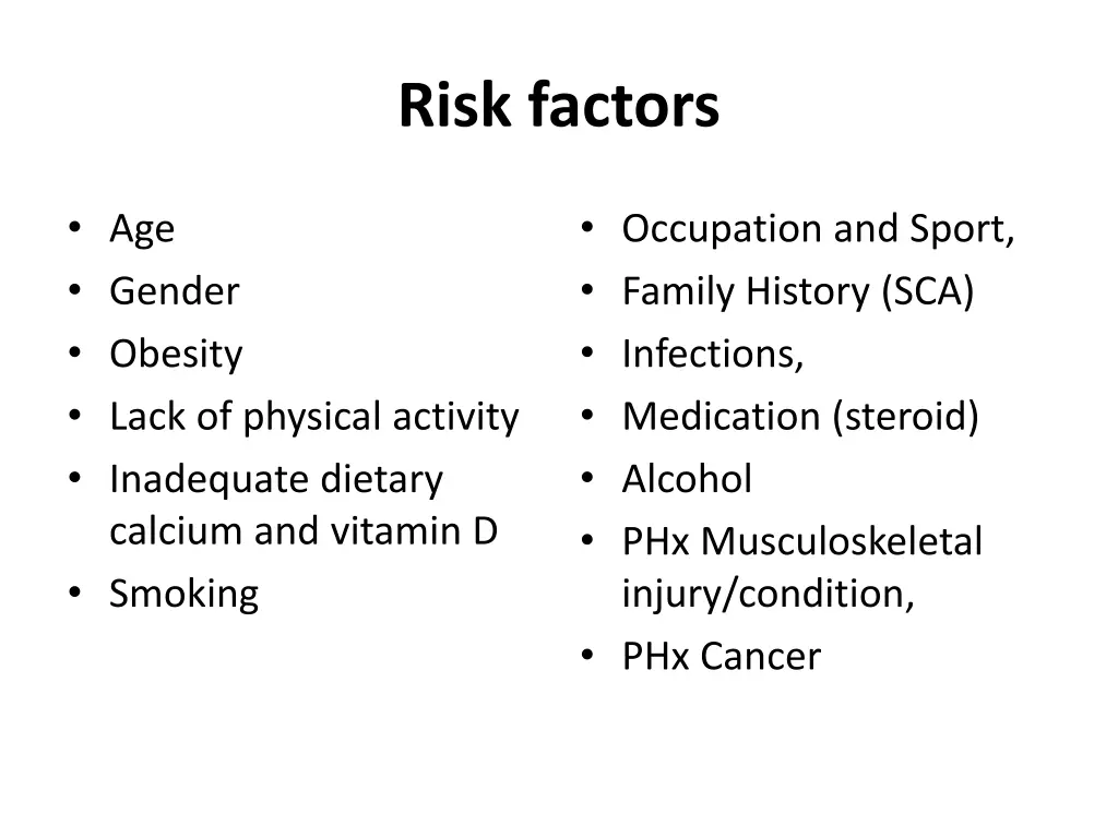 risk factors