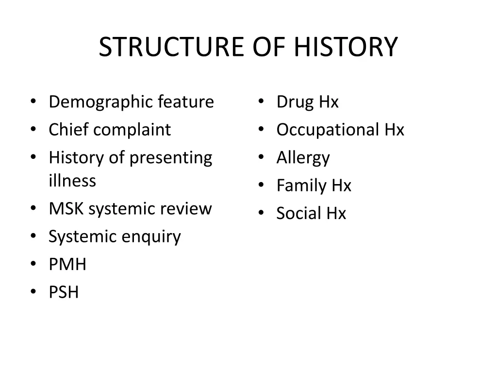 structure of history