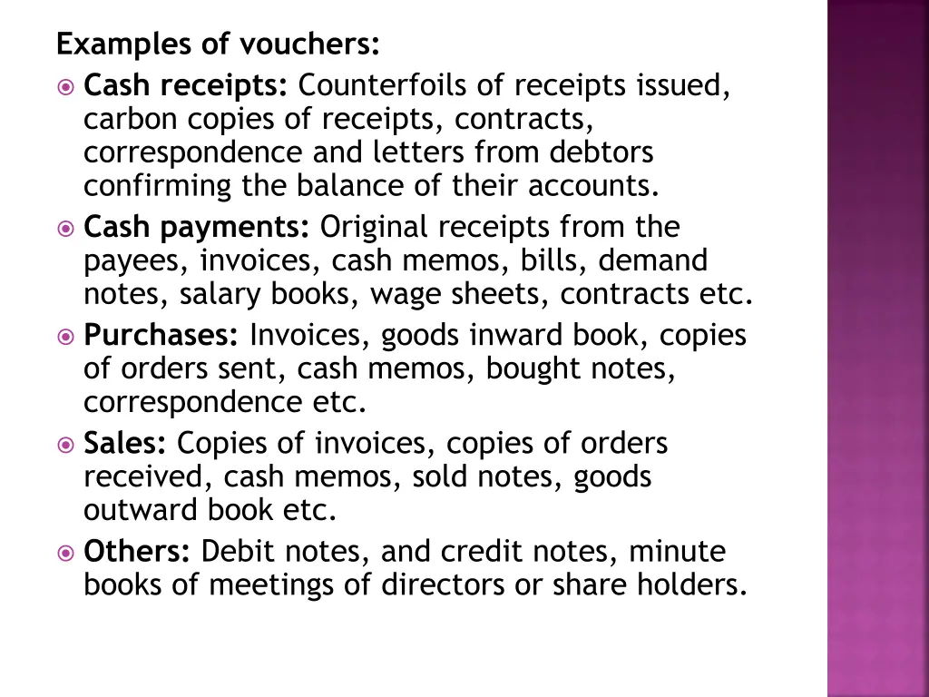 examples of vouchers cash receipts counterfoils