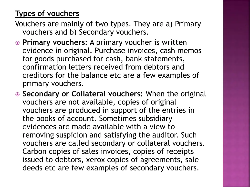 types of vouchers vouchers are mainly