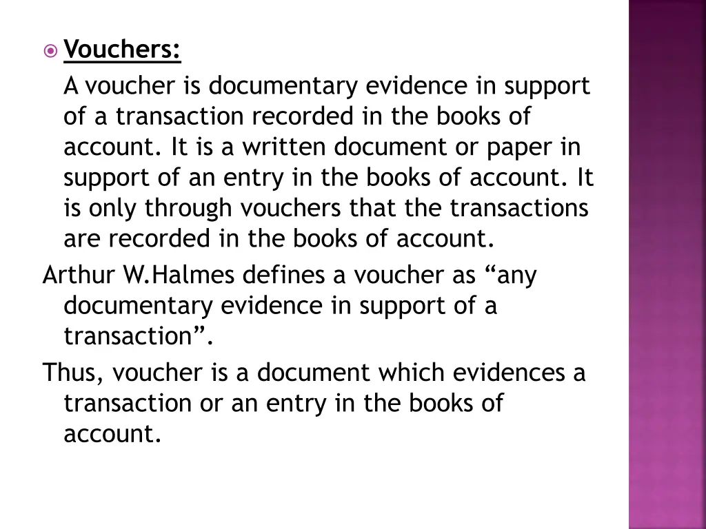 vouchers a voucher is documentary evidence