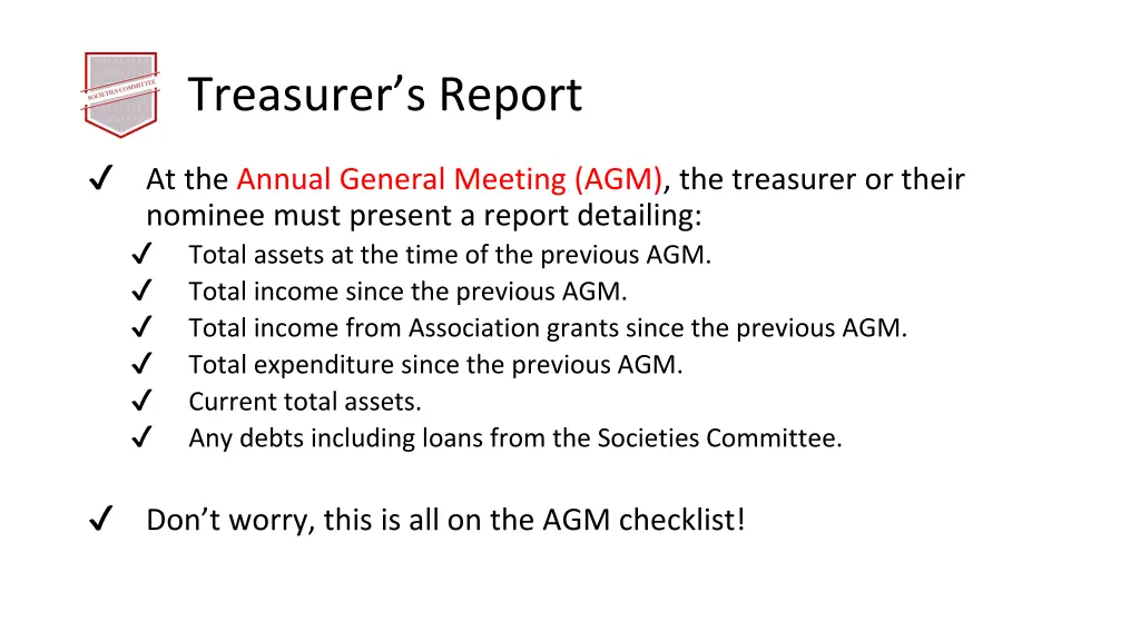 treasurer s report