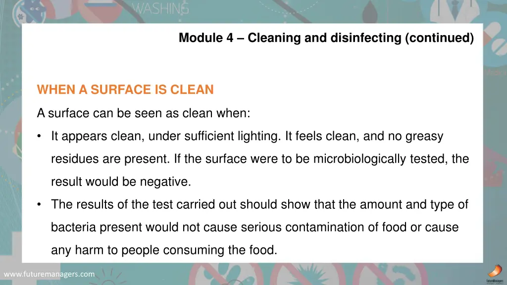 module 4 cleaning and disinfecting continued 1